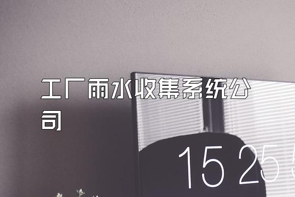 工厂雨水收集系统公司