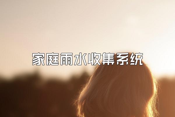家庭雨水收集系统