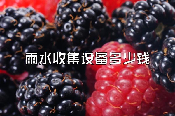 雨水收集设备多少钱