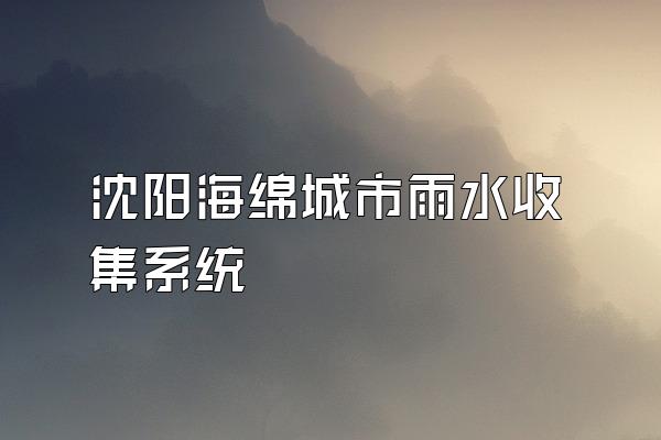沈阳海绵城市雨水收集系统