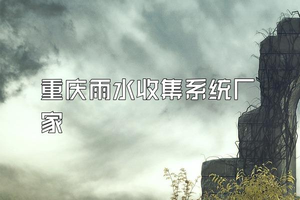 重庆雨水收集系统厂家