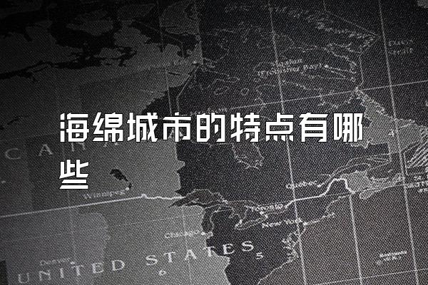 海绵城市的特点有哪些