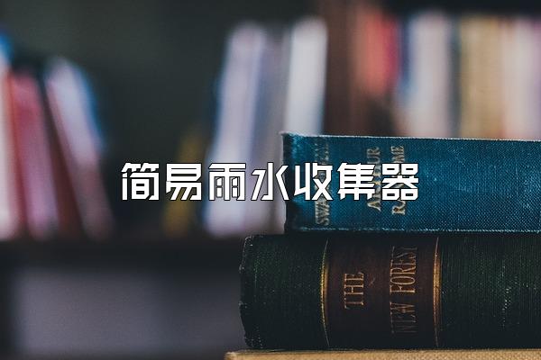简易雨水收集器
