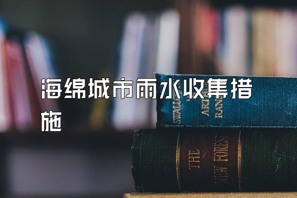 海绵城市雨水收集措施