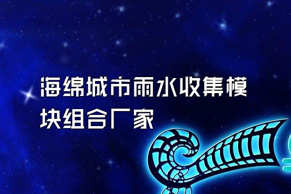 海绵城市雨水收集模块组合厂家