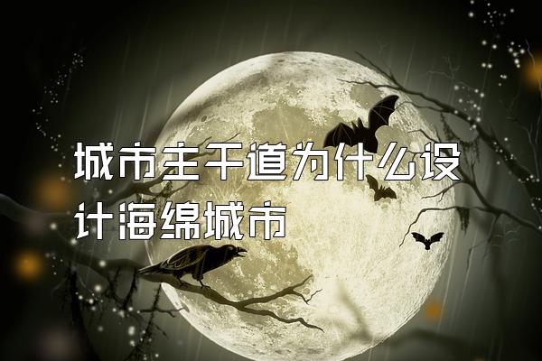 城市主干道为什么设计海绵城市