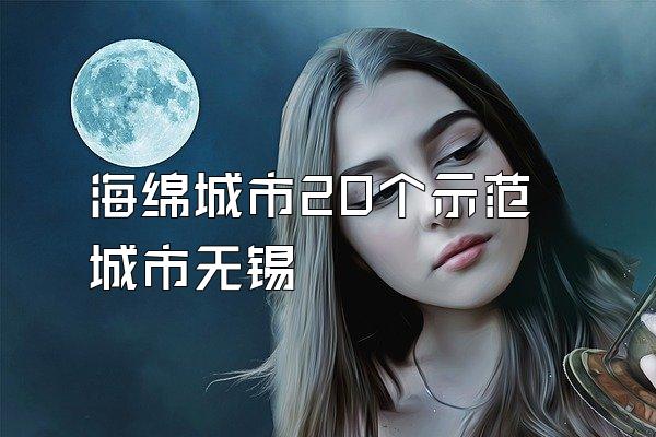 海绵城市20个示范城市无锡