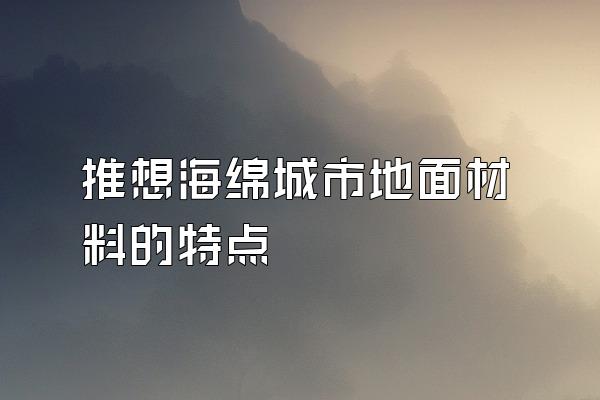 推想海绵城市地面材料的特点