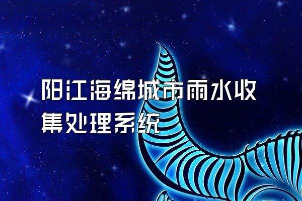 阳江海绵城市雨水收集处理系统