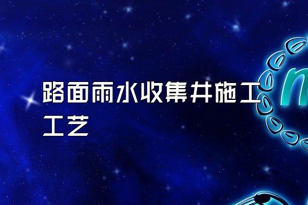 路面雨水收集井施工工艺