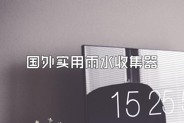 国外实用雨水收集器