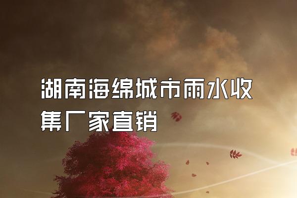 湖南海绵城市雨水收集厂家直销