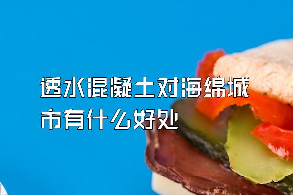 透水混凝土对海绵城市有什么好处