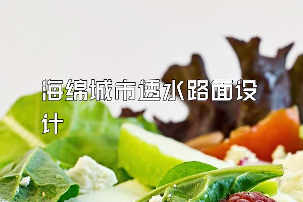 海绵城市透水路面设计