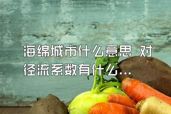 海绵城市什么意思 对径流系数有什么影响