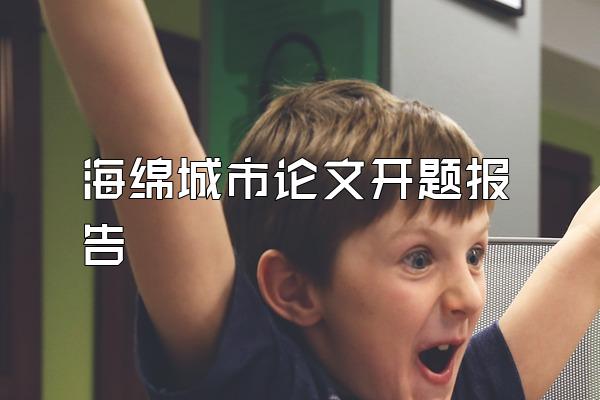 海绵城市论文开题报告