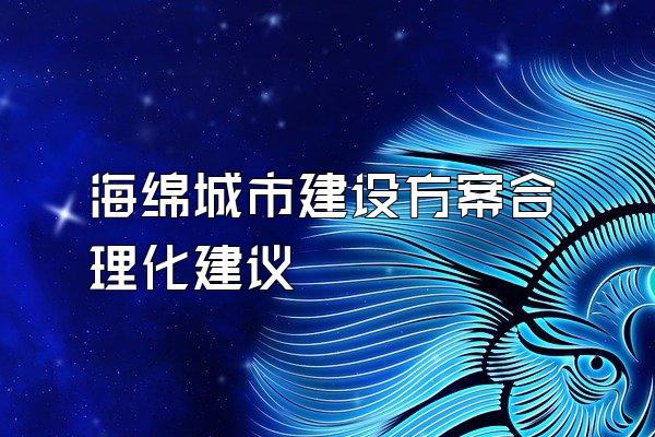 海绵城市建设方案合理化建议