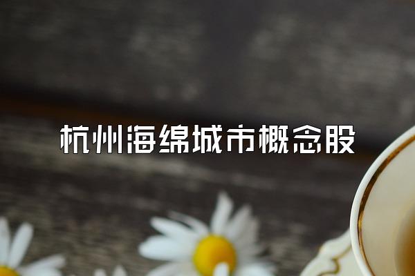 杭州海绵城市概念股
