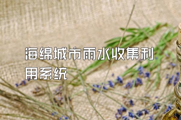 海绵城市雨水收集利用系统