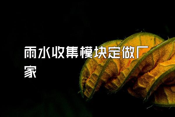 雨水收集模块定做厂家