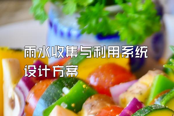 雨水收集与利用系统设计方案