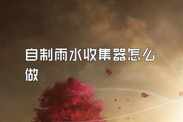自制雨水收集器怎么做