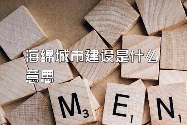 海绵城市建设是什么意思