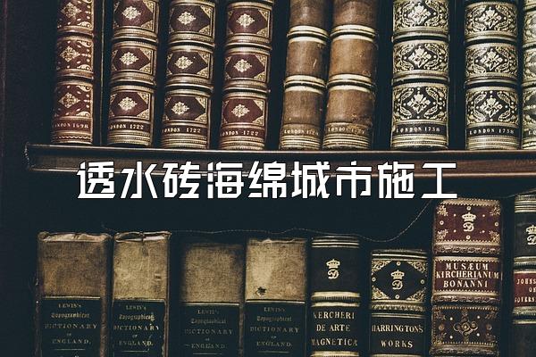 透水砖海绵城市施工