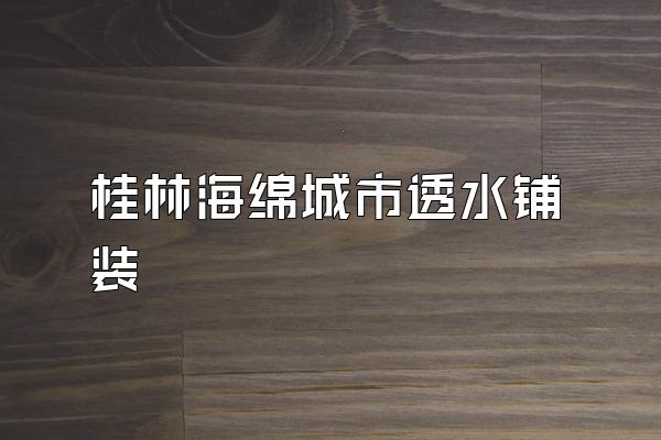 桂林海绵城市透水铺装