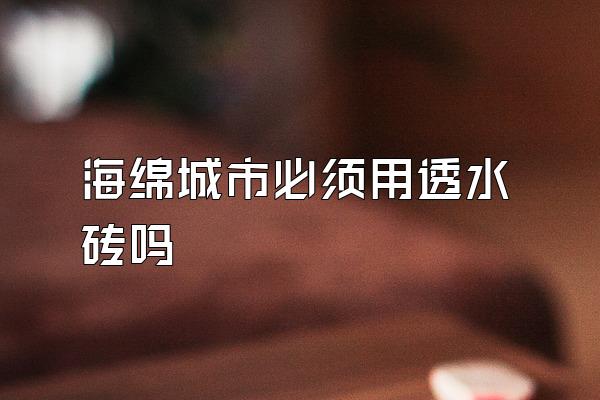 海绵城市必须用透水砖吗