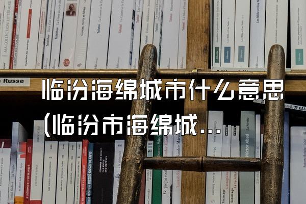临汾海绵城市什么意思(临汾市海绵城市的定义与含义)