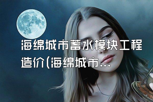 海绵城市蓄水模块工程造价(海绵城市蓄水模块工程造价控制与评估)
