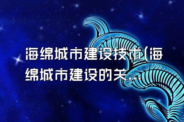 海绵城市建设技术(海绵城市建设的关键技术与方法介绍)