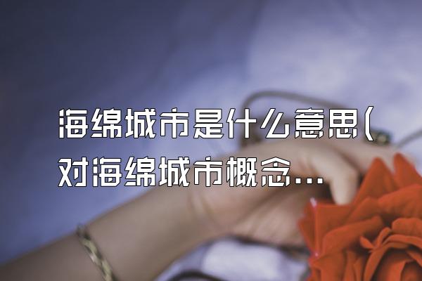 海绵城市是什么意思(对海绵城市概念与定义的解释与说明)