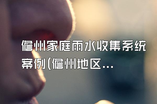 儋州家庭雨水收集系统案例(儋州地区的家庭雨水收集系统案例)