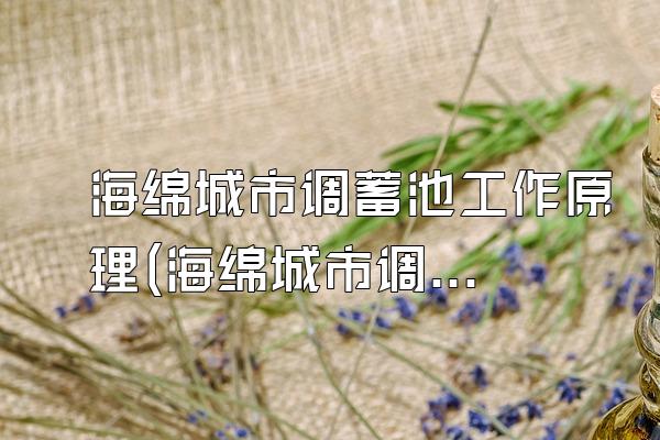 海绵城市调蓄池工作原理(海绵城市调蓄池的工作原理和设计原则)