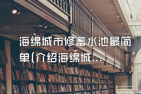 海绵城市修蓄水池最简单(介绍海绵城市修建蓄水池的简单方法)