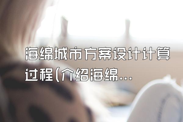 海绵城市方案设计计算过程(介绍海绵城市方案设计和计算的步骤和过程)
