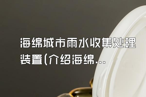 海绵城市雨水收集处理装置(介绍海绵城市中用于雨水收集和处理的装置)