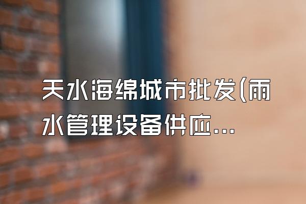 天水海绵城市批发(雨水管理设备供应)
