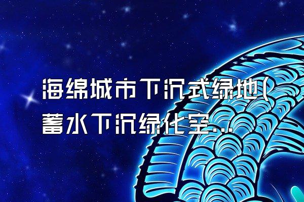 海绵城市下沉式绿地(蓄水下沉绿化空间)