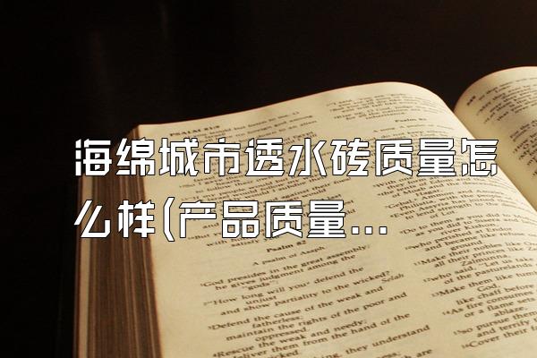 海绵城市透水砖质量怎么样(产品质量评估)