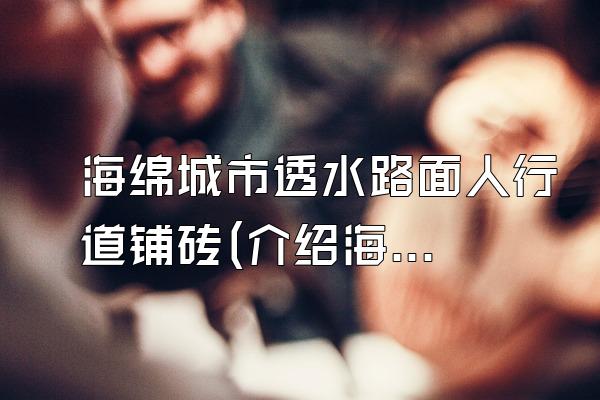 海绵城市透水路面人行道铺砖(介绍海绵城市透水路面人行道的铺砖方式)