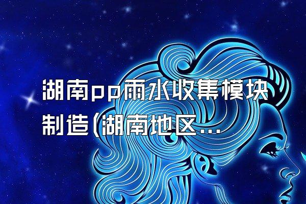 湖南pp雨水收集模块制造(湖南地区pp雨水收集模块的制造商)
