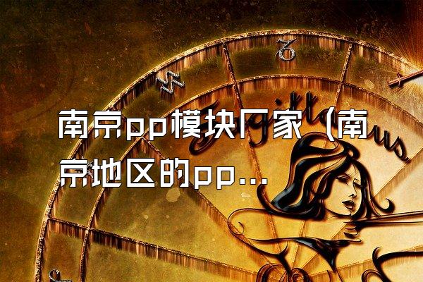南京pp模块厂家 (南京地区的pp模块厂家)