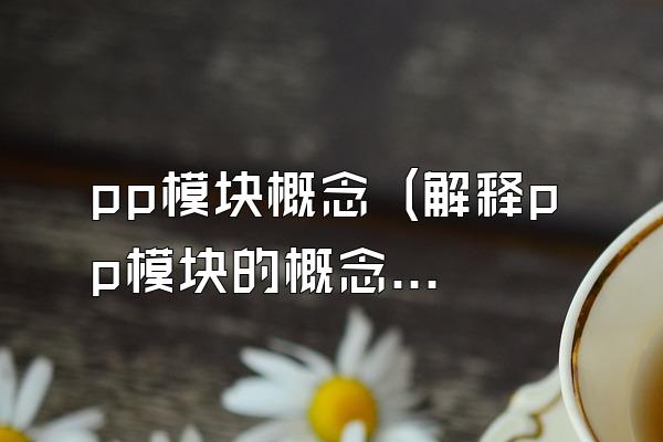 pp模块概念 (解释pp模块的概念)