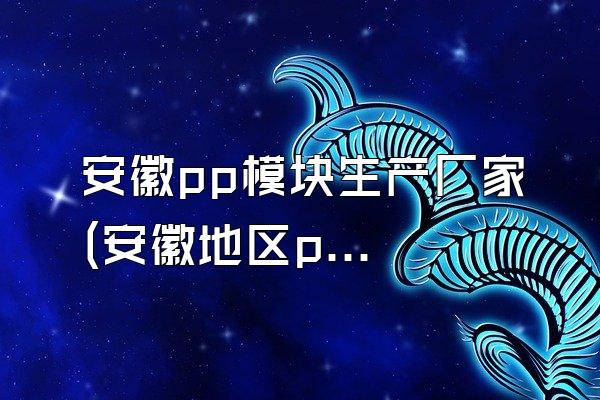 安徽pp模块生产厂家 (安徽地区pp模块的生产厂家)