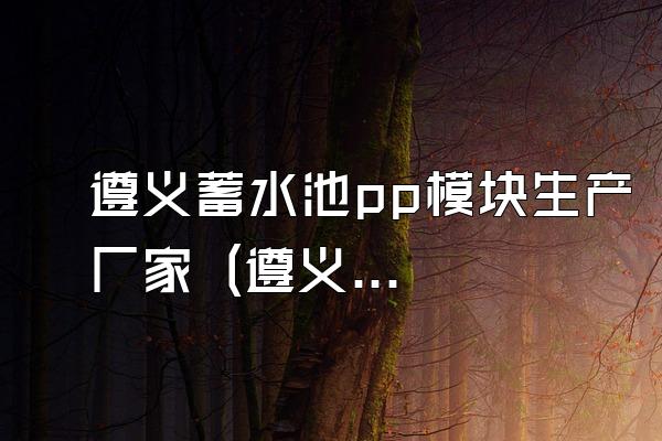遵义蓄水池pp模块生产厂家 (遵义地区蓄水池pp模块的生产厂家)