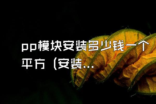 pp模块安装多少钱一个平方 (安装pp模块需要多少钱每平方)