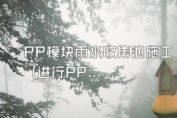 PP模块雨水收集池施工 (进行PP模块雨水收集池的施工)